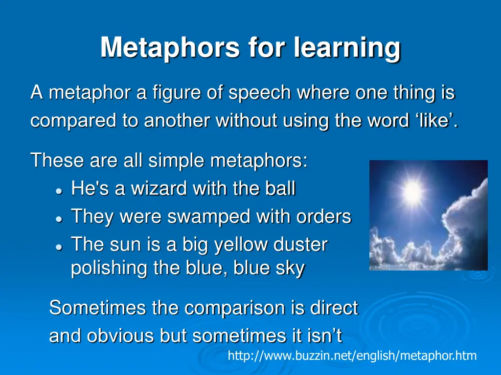 metaphors for learning