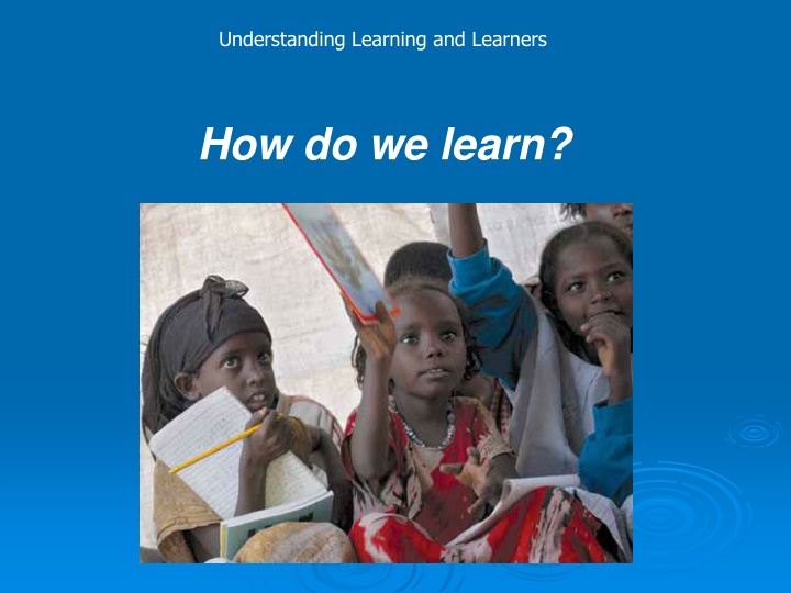 understanding learning and learners