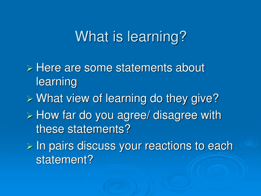 what is learning 1