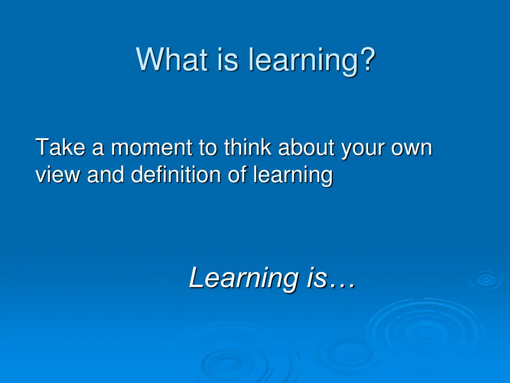 what is learning