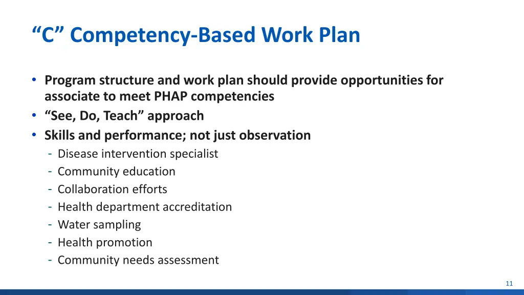 c competency based work plan