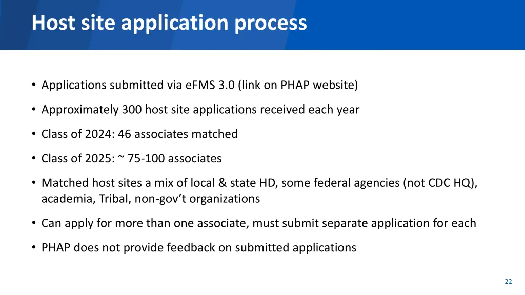host site application process