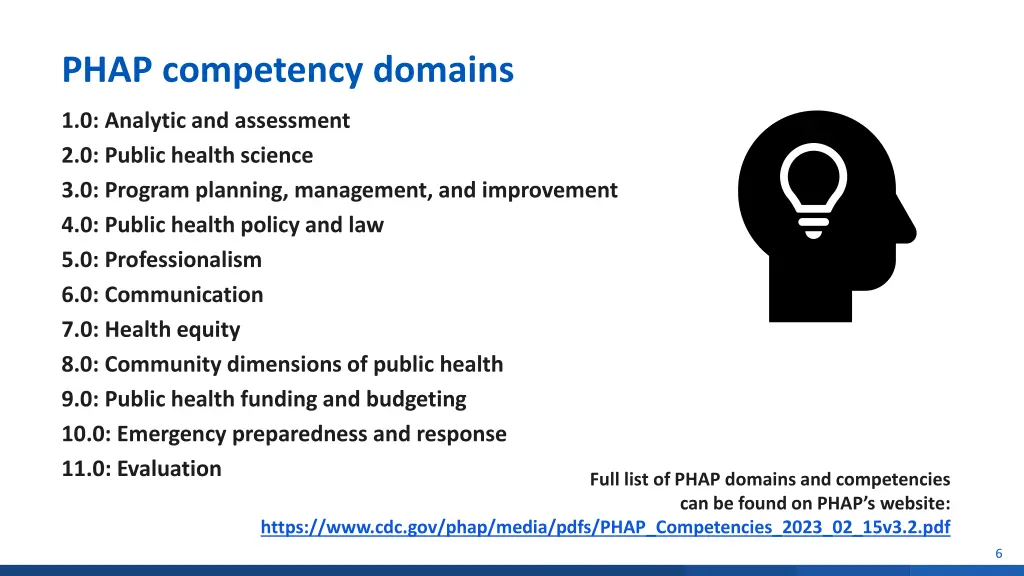 phap competency domains