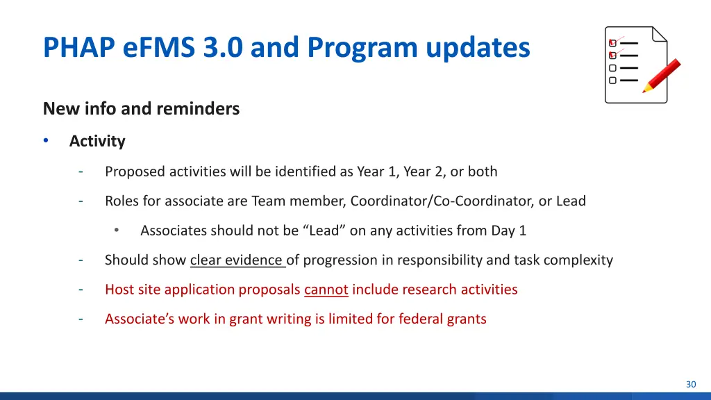 phap efms 3 0 and program updates 4