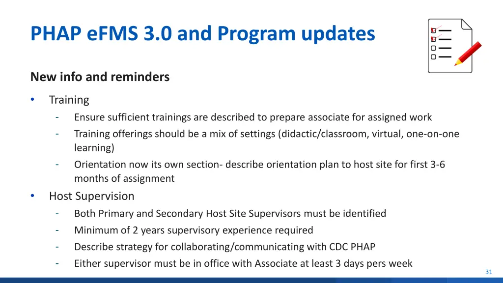 phap efms 3 0 and program updates 5