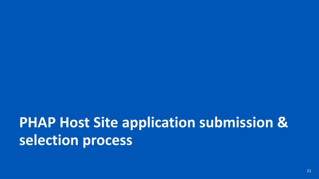 phap host site application submission selection