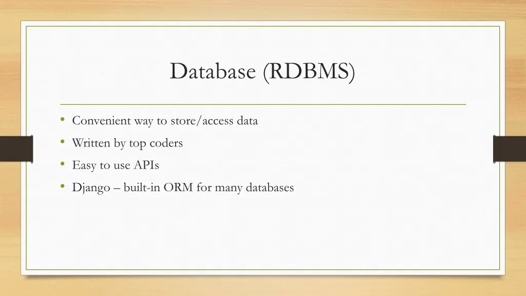 database rdbms
