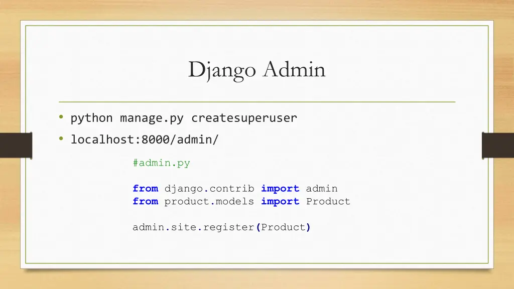 django admin