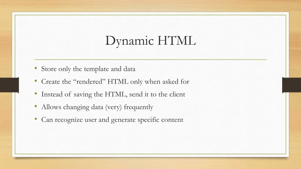 dynamic html