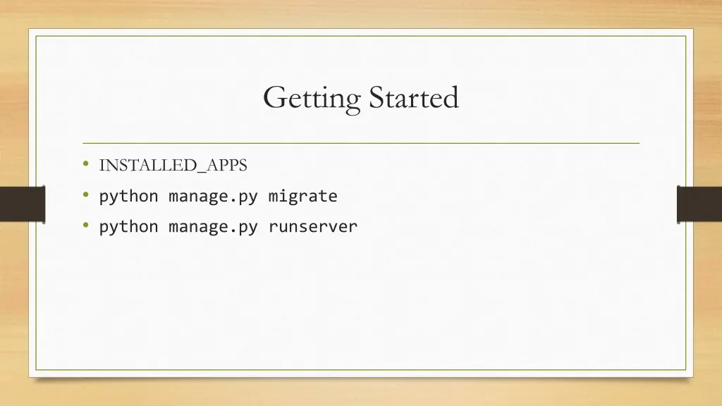 getting started 1