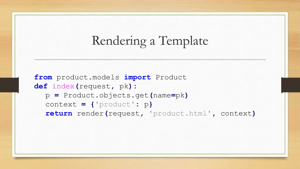 rendering a template