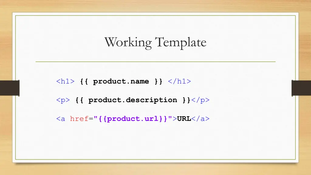 working template