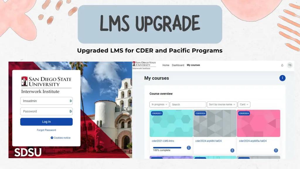 upgraded lms for cder and pacific programs