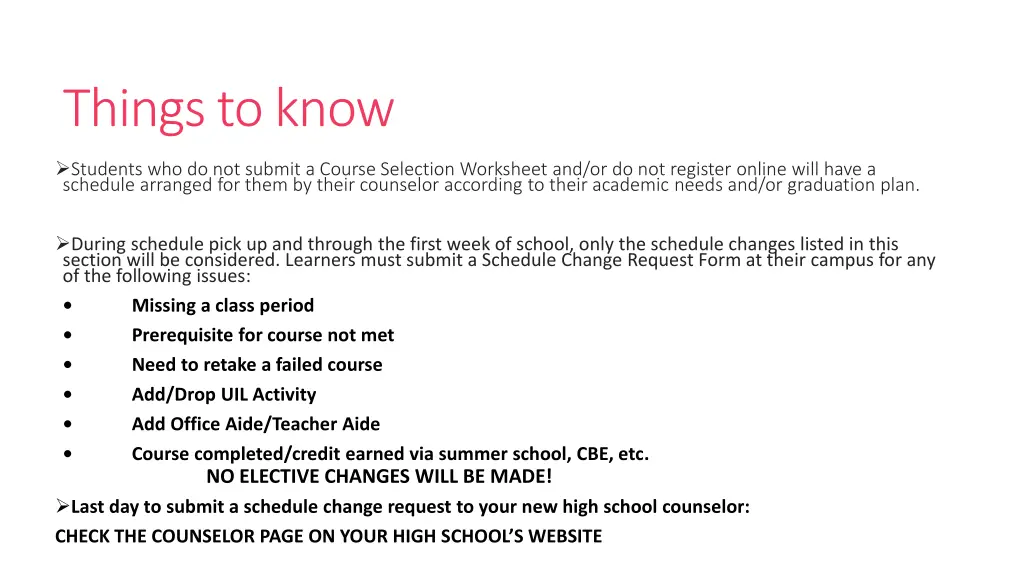 things to know
