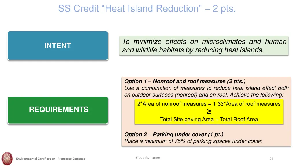 ss credit heat island reduction 2 pts