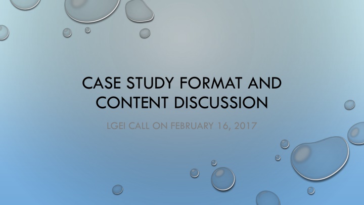 case study format and content discussion