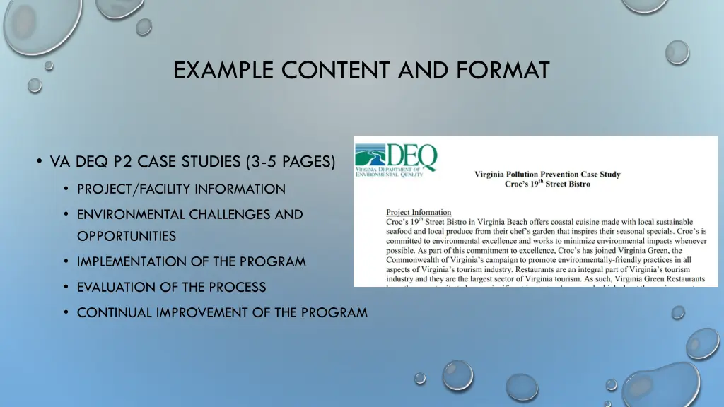 example content and format 1