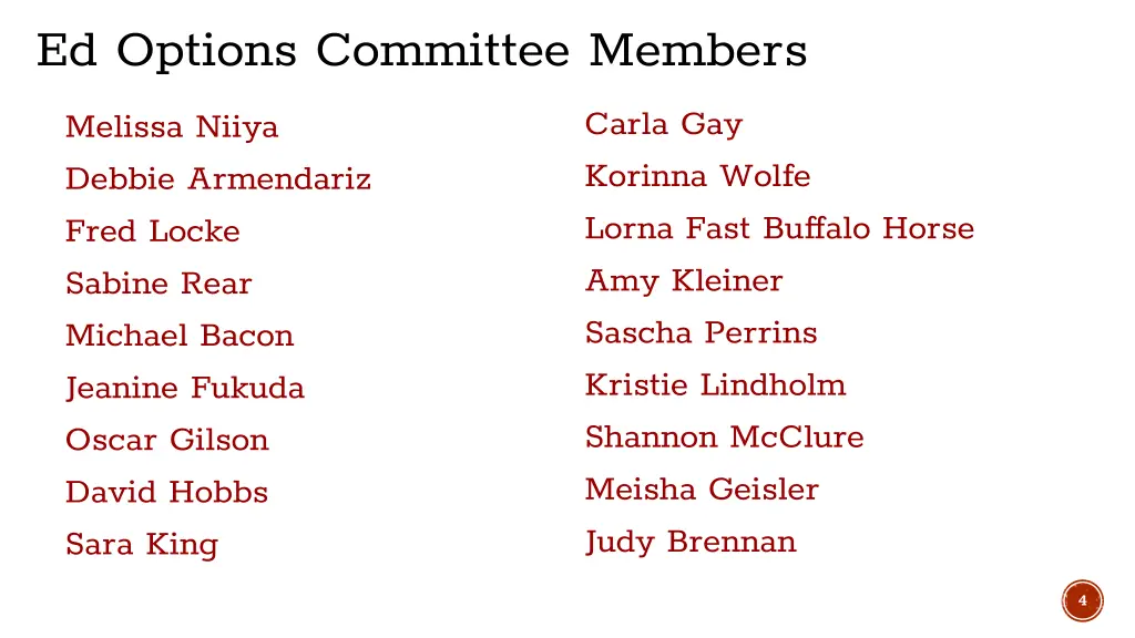 ed options committee members
