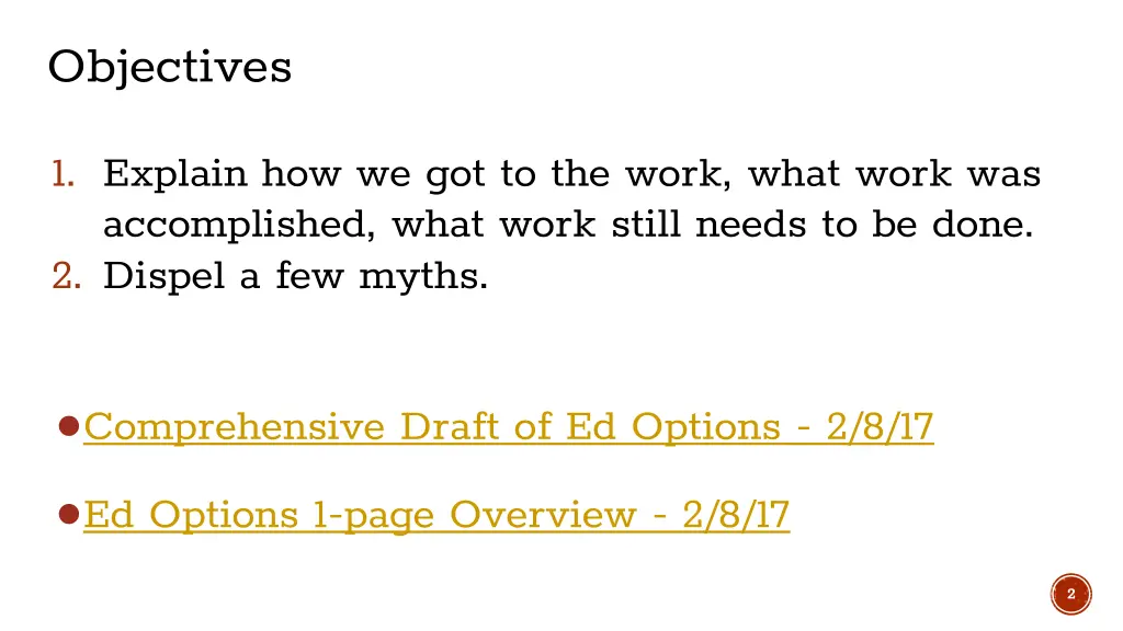 objectives