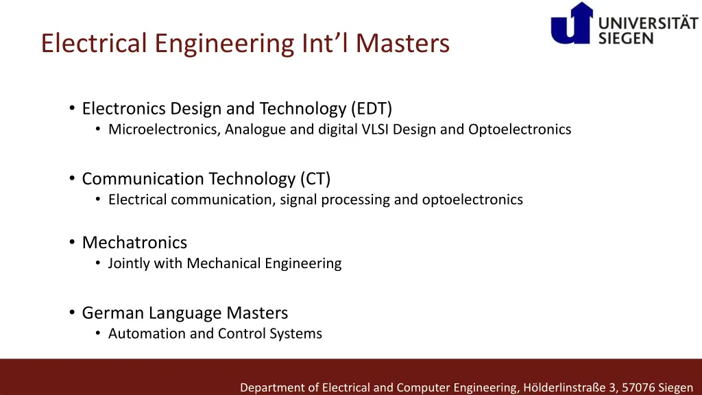 electrical engineering int l masters