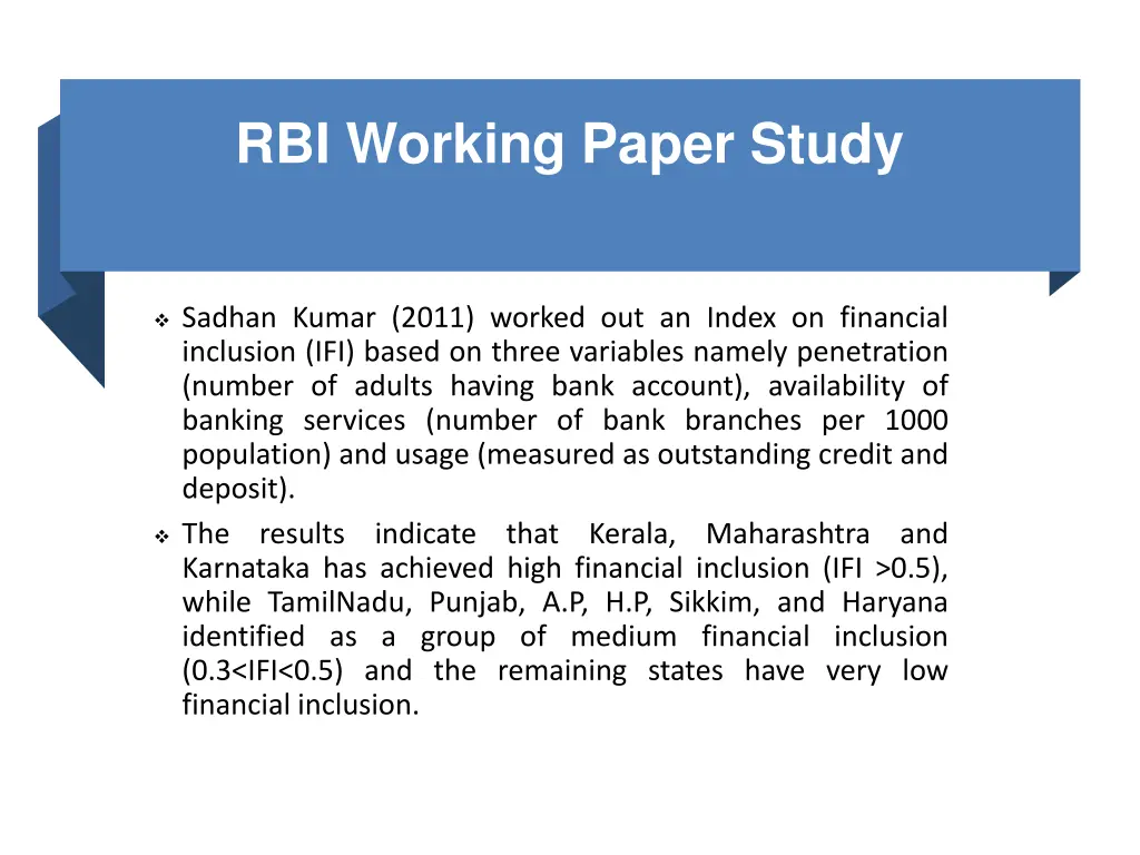 rbi working paper study