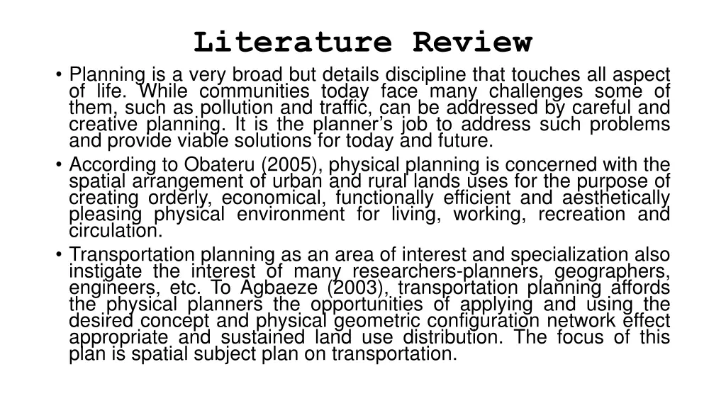 literature review planning is a very broad