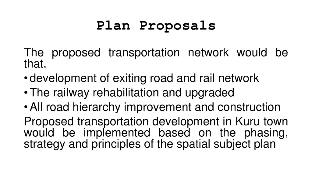 plan proposals