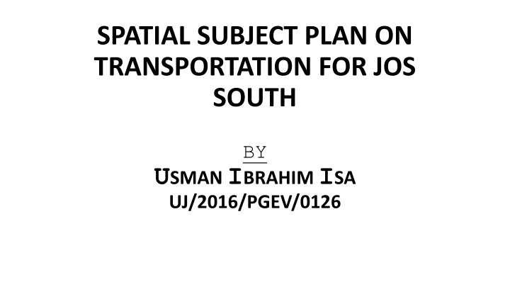 spatial subject plan on transportation