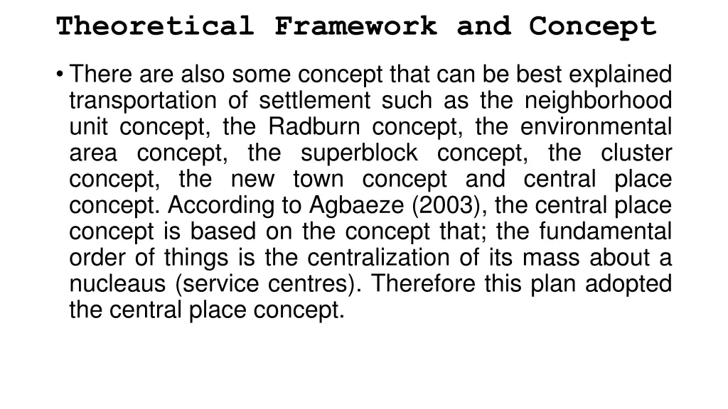 theoretical framework and concept