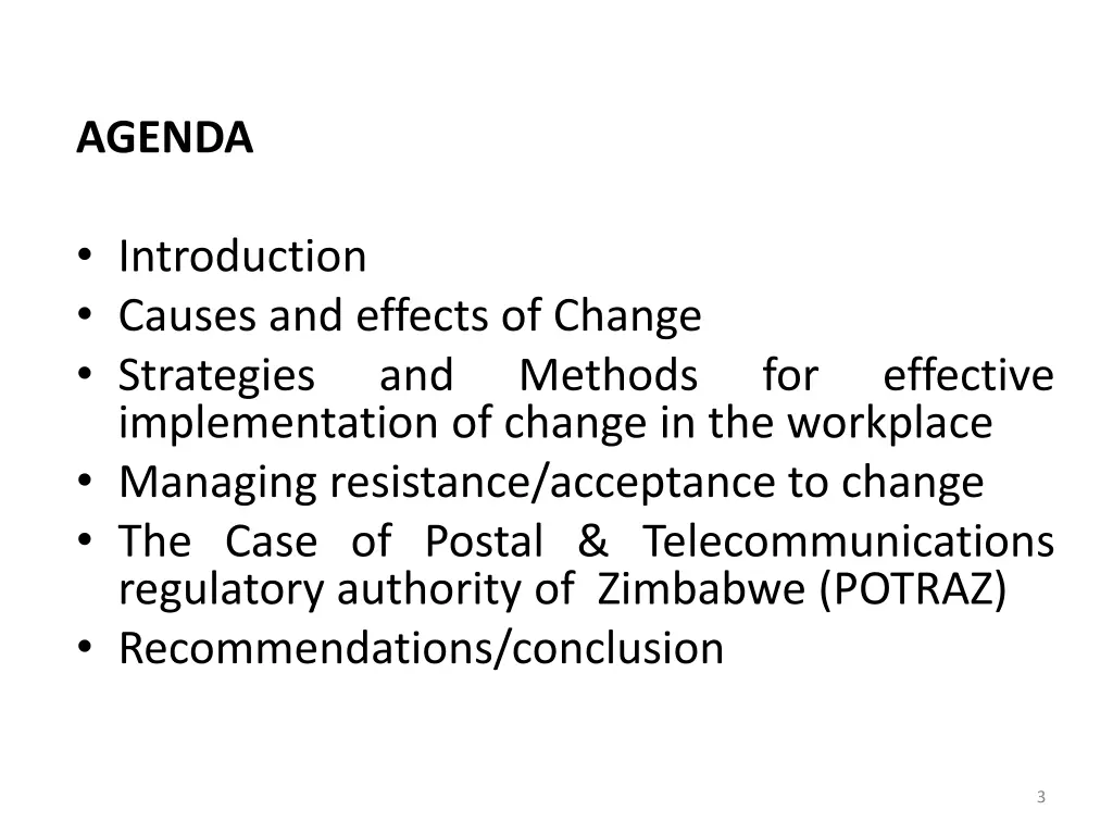 agenda