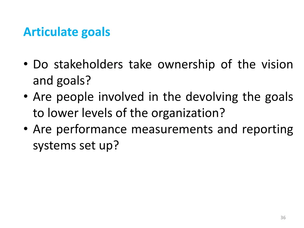 articulate goals