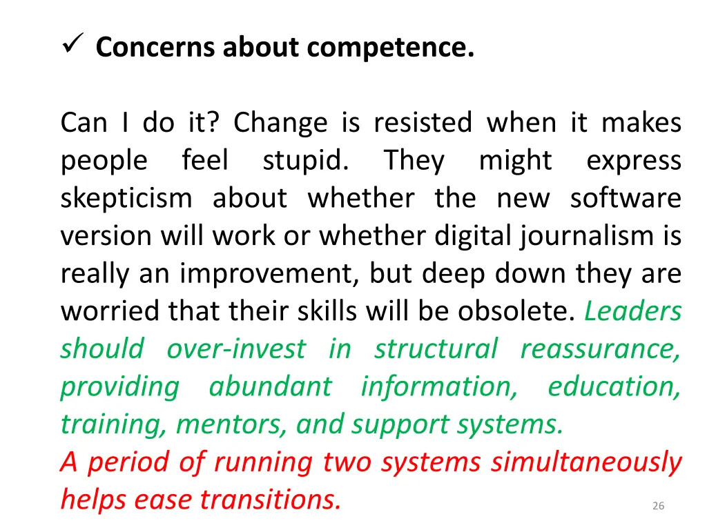 concerns about competence
