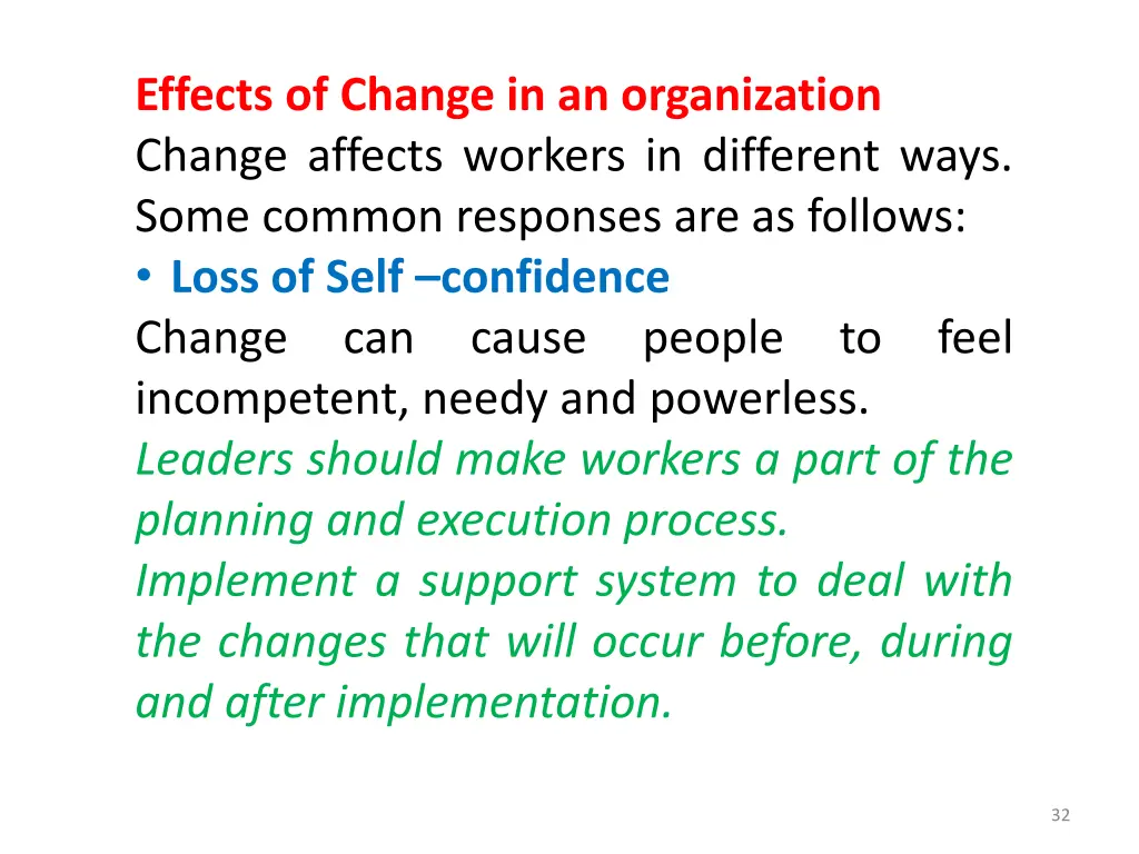 effects of change in an organization change
