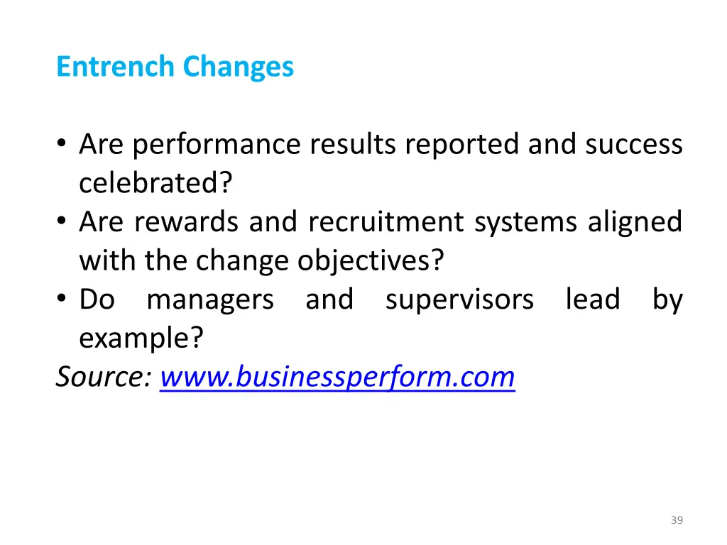 entrench changes