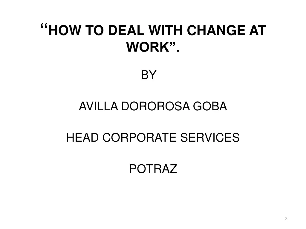 how to deal with change at work