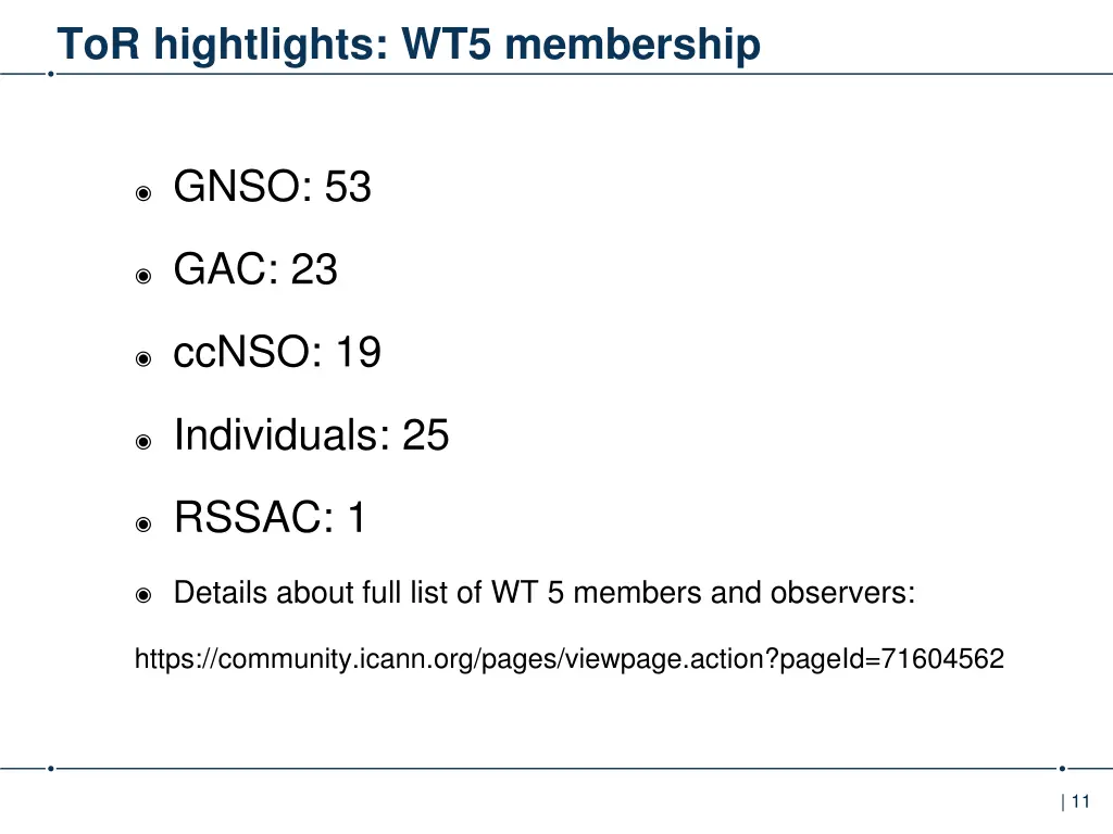 tor hightlights wt5 membership