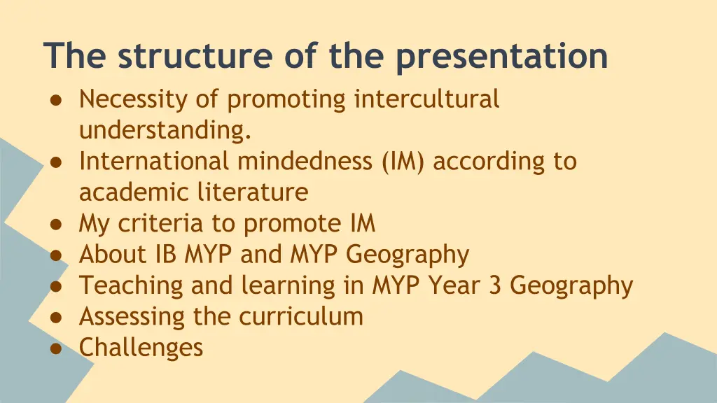 the structure of the presentation necessity