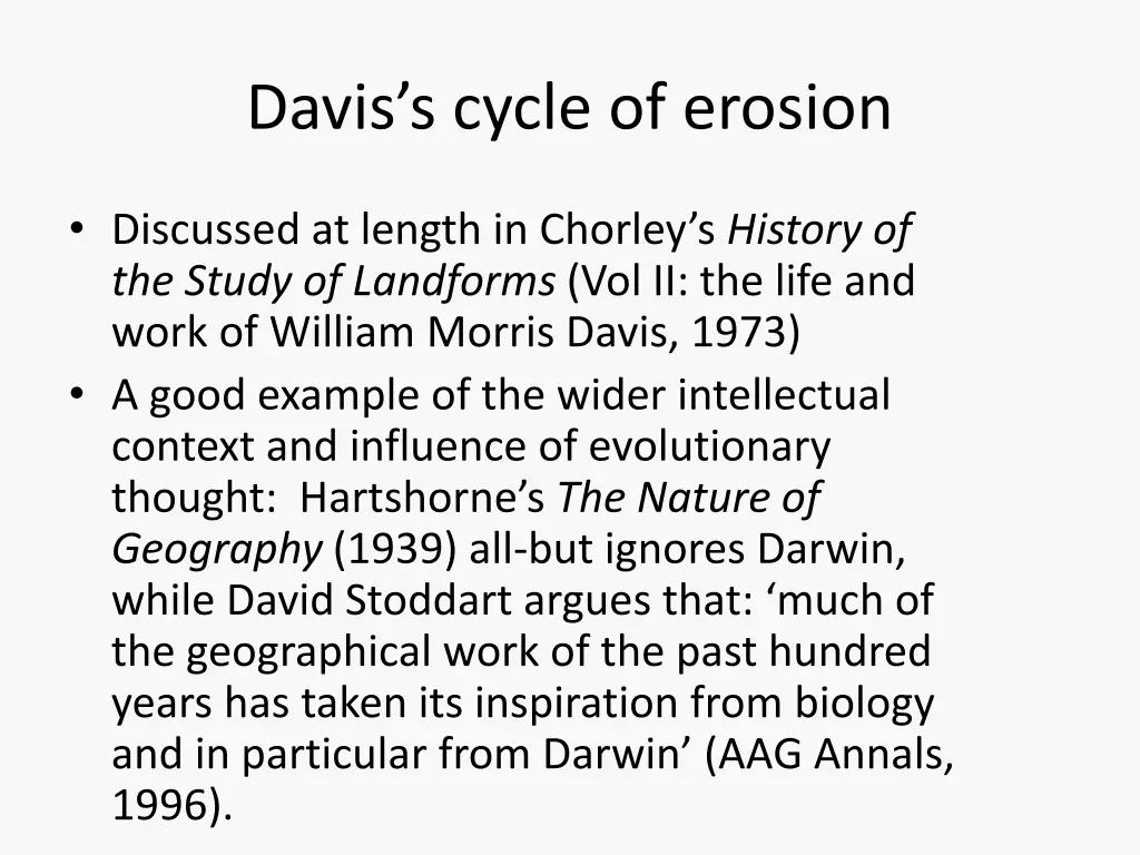 davis s cycle of erosion