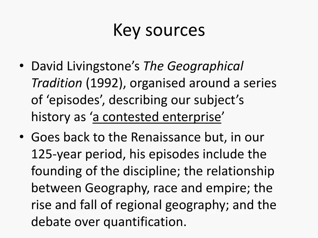 key sources