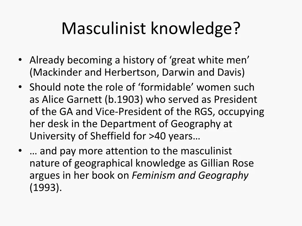 masculinist knowledge
