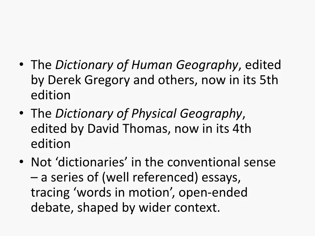 the dictionary of human geography edited by derek