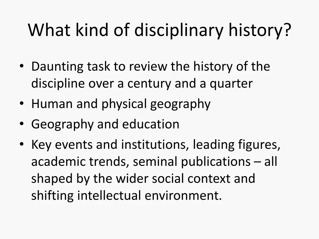 what kind of disciplinary history