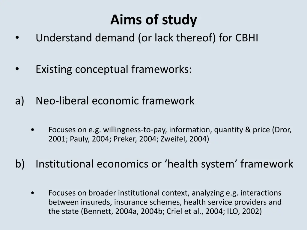 aims of study
