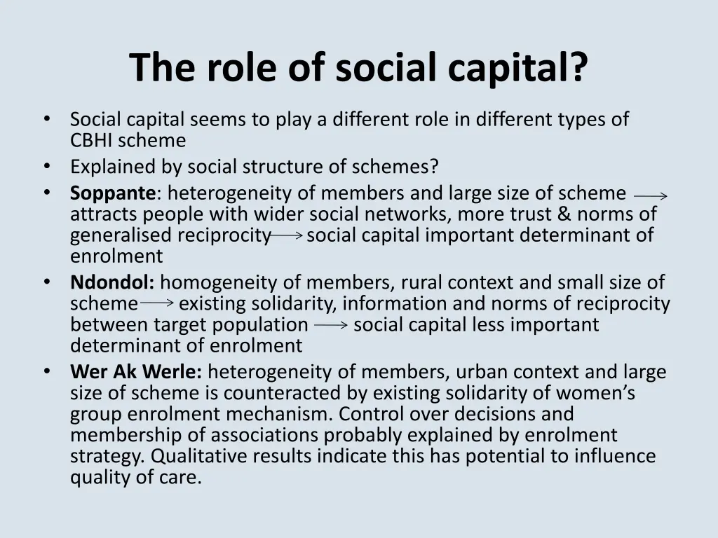 the role of social capital