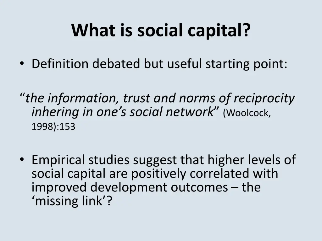 what is social capital