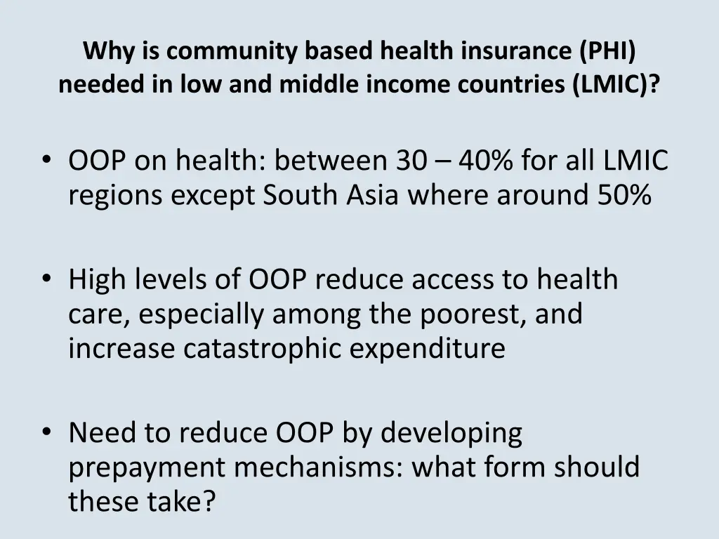 why is community based health insurance