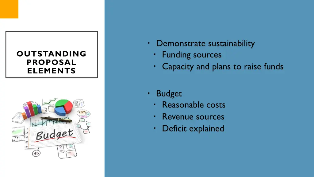 demonstrate sustainability funding sources