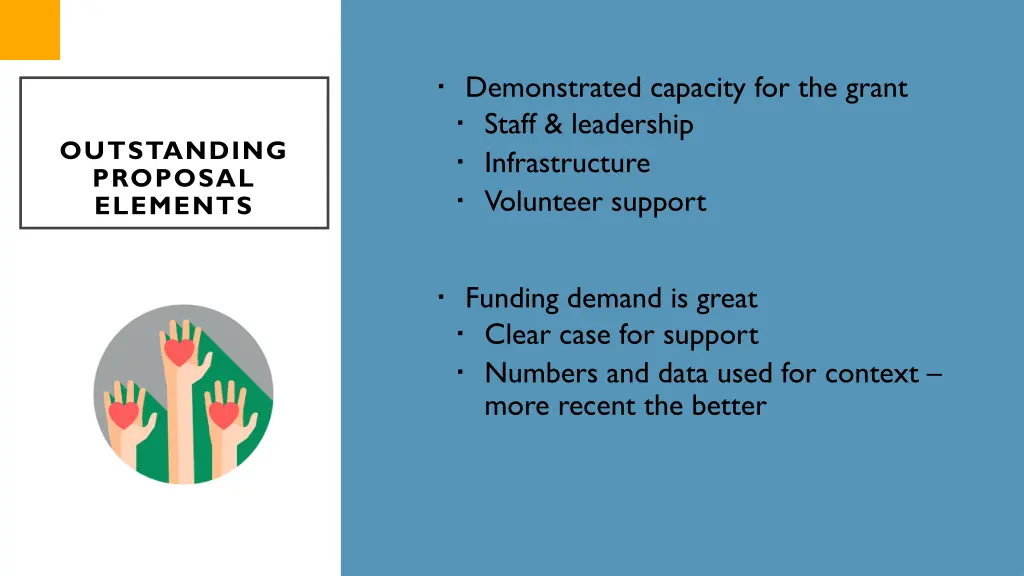 demonstrated capacity for the grant staff