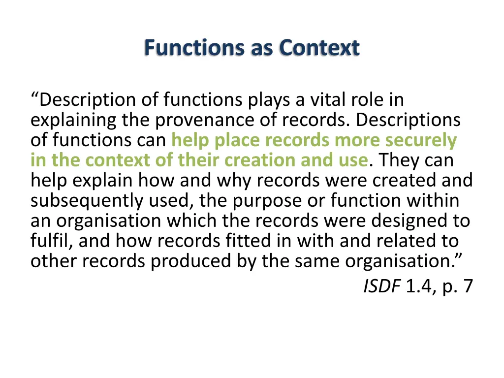 functions as context