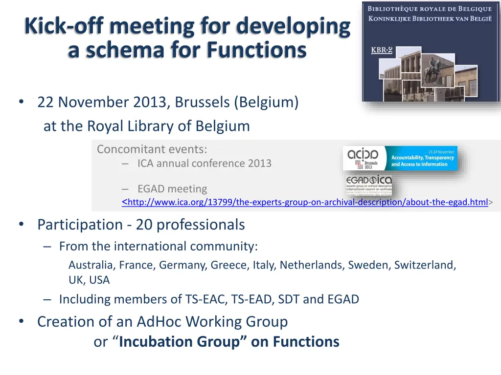kick off meeting for developing a schema
